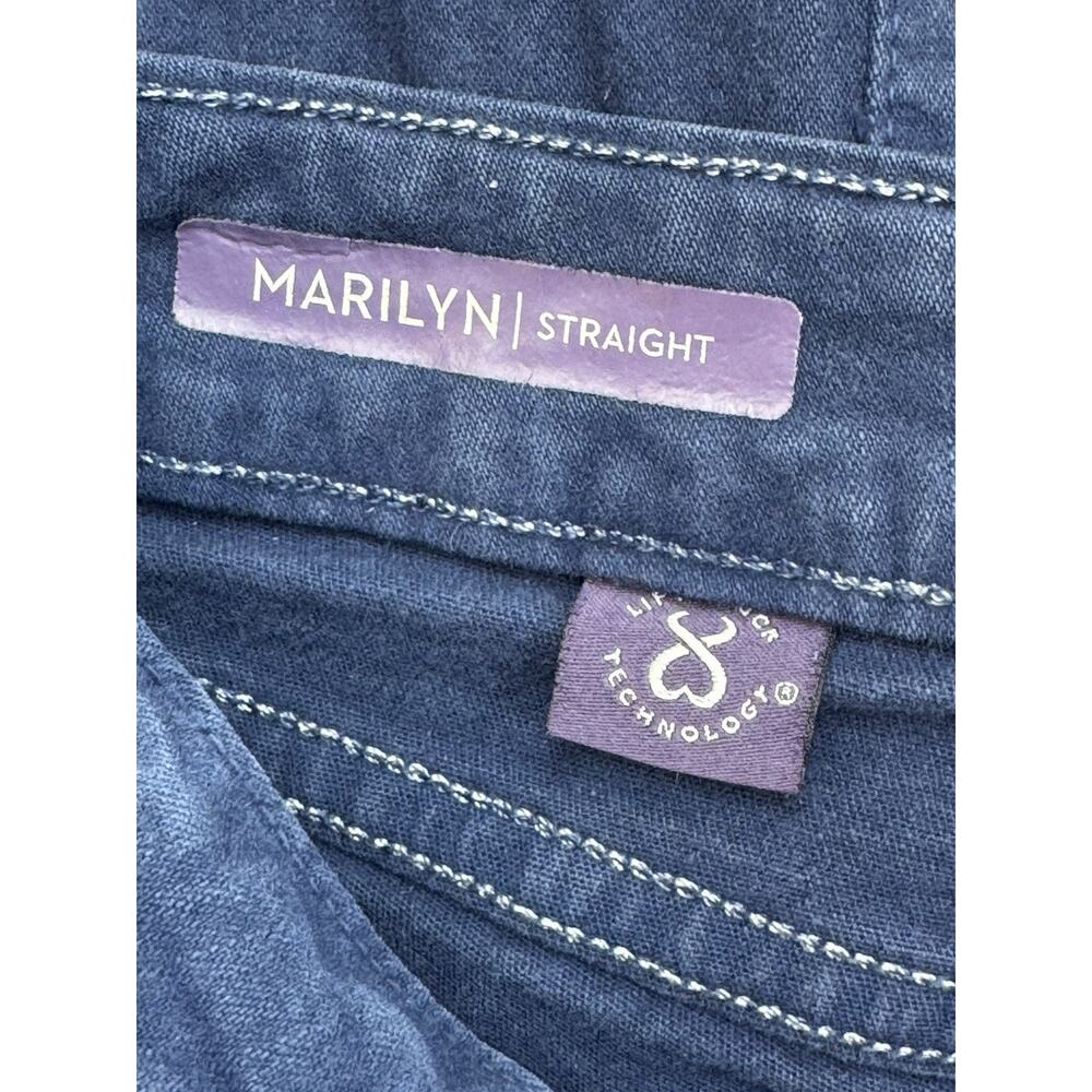 NYDJ Jeans Womens 10 Blue Denim Cotton Blend Stretch Marilyn Straight Leg - Picture 4 of 7